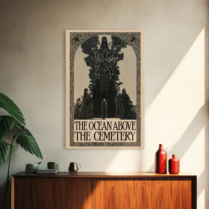 The Ocean Above The Cemetery, English Language Horror Movie Poster, Decadent Line Art, Classic Monster Poster, Horror Wall Decor