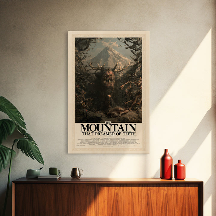 The Mountain That Dreamed Of Teeth, English Language Horror Movie Poster, Gothic Nightmare Art, Cult Horror Poster, Canvas Print