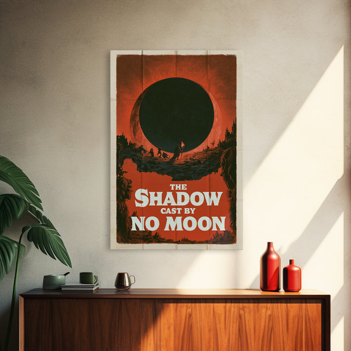 The Shadow Cast By No Moon, English Language Horror Movie Poster, 1960s Horror Art, Retro Horror Movie Art, Framed Canvas Print