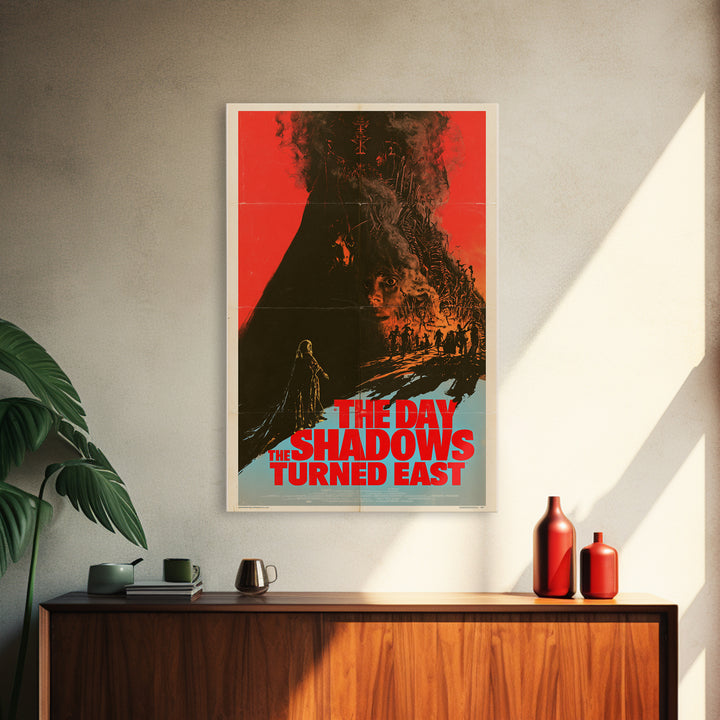 The Day The Shadows Turned East, English Language Horror Movie Poster, 1970s Horror Art, Cult Horror Poster, Framed Canvas Print