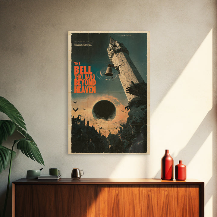 The Bell That Rang Beyond Heaven, English Language Horror Movie Poster, Giallo Horror Art, Classic Monster Poster, Framed Canvas Print