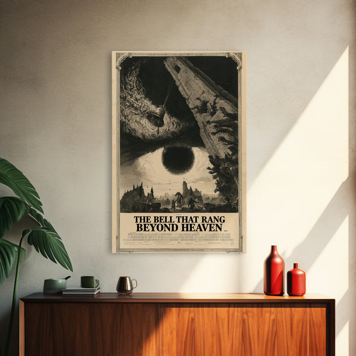 The Bell That Rang Beyond Heaven, English Language Horror Movie Poster, Gothic Engraving Art, Gothic Cinema Wall Art, Horror Wall Decor