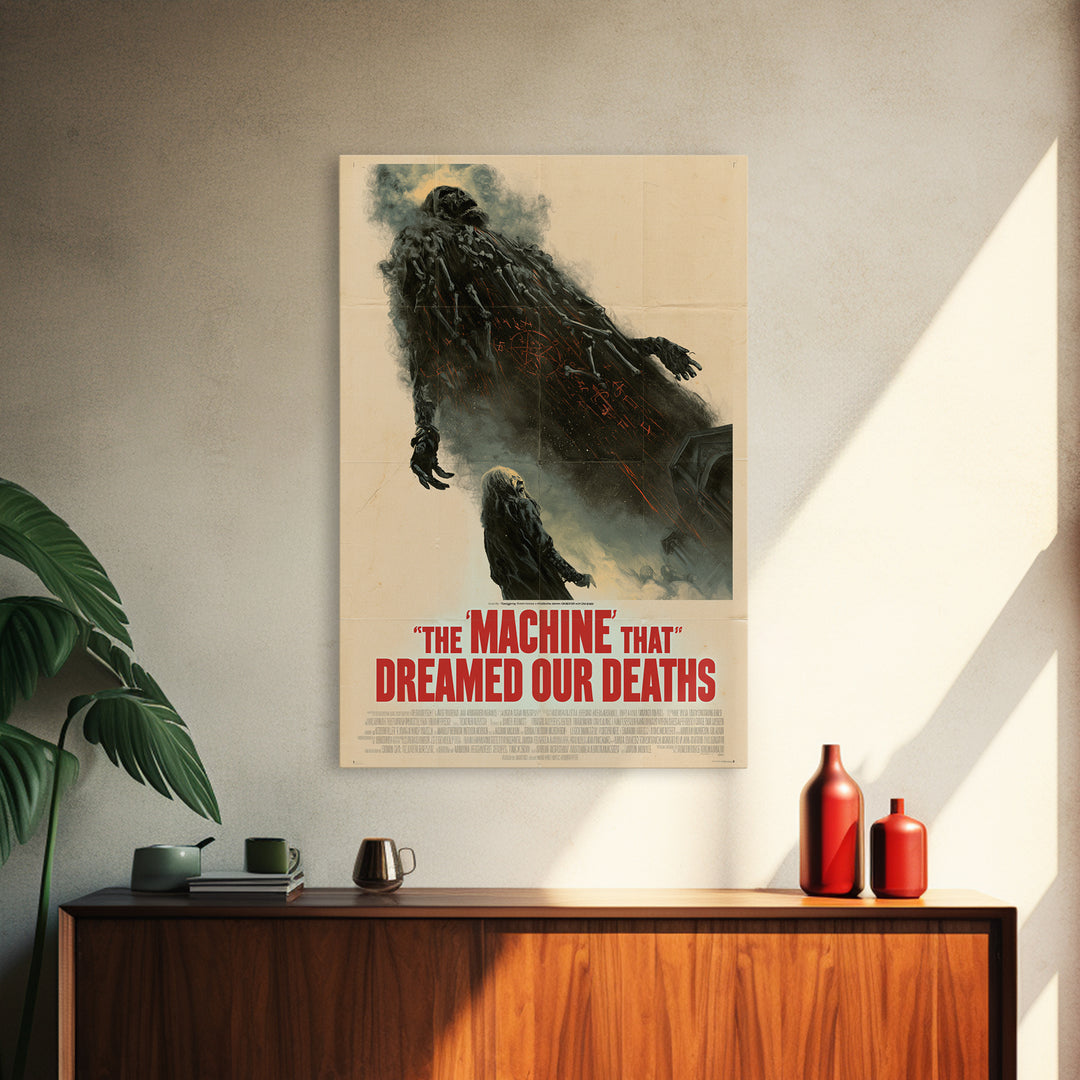 The Machine That Dreamed Our Deaths, English Language Horror Movie Poster, Giallo Horror Art, Cult Horror Poster, Canvas Print