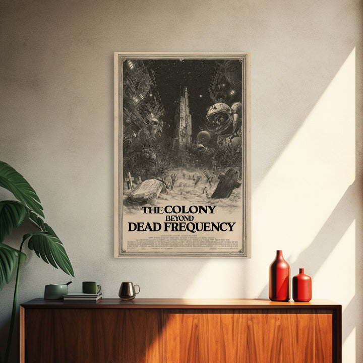 The Colony Beyond The Dead Frequency, English Language Horror Movie Poster, Gothic Engraving Art, Gothic Cinema Wall Art