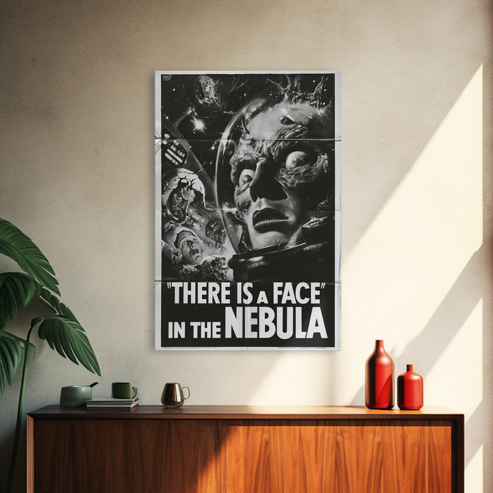 There Is A Face In The Nebula, English Language Horror Movie Poster, 1930s Horror Art, Classic Monster Poster, Canvas Print