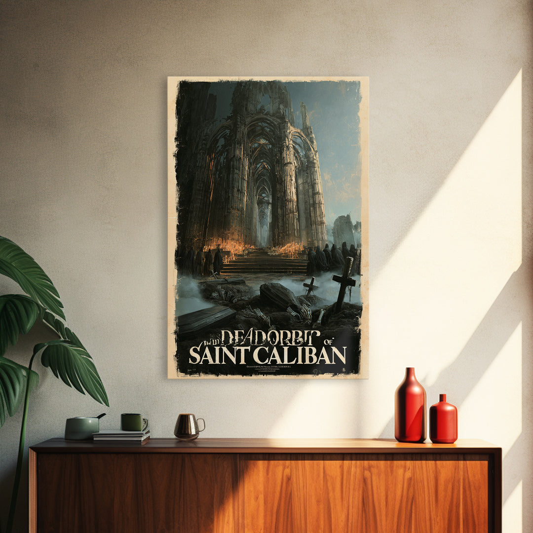 The Dead Orbit Of Saint Caliban, English Language Horror Movie Poster, Gothic Nightmare Art, Gothic Cinema Wall Art, Canvas Print