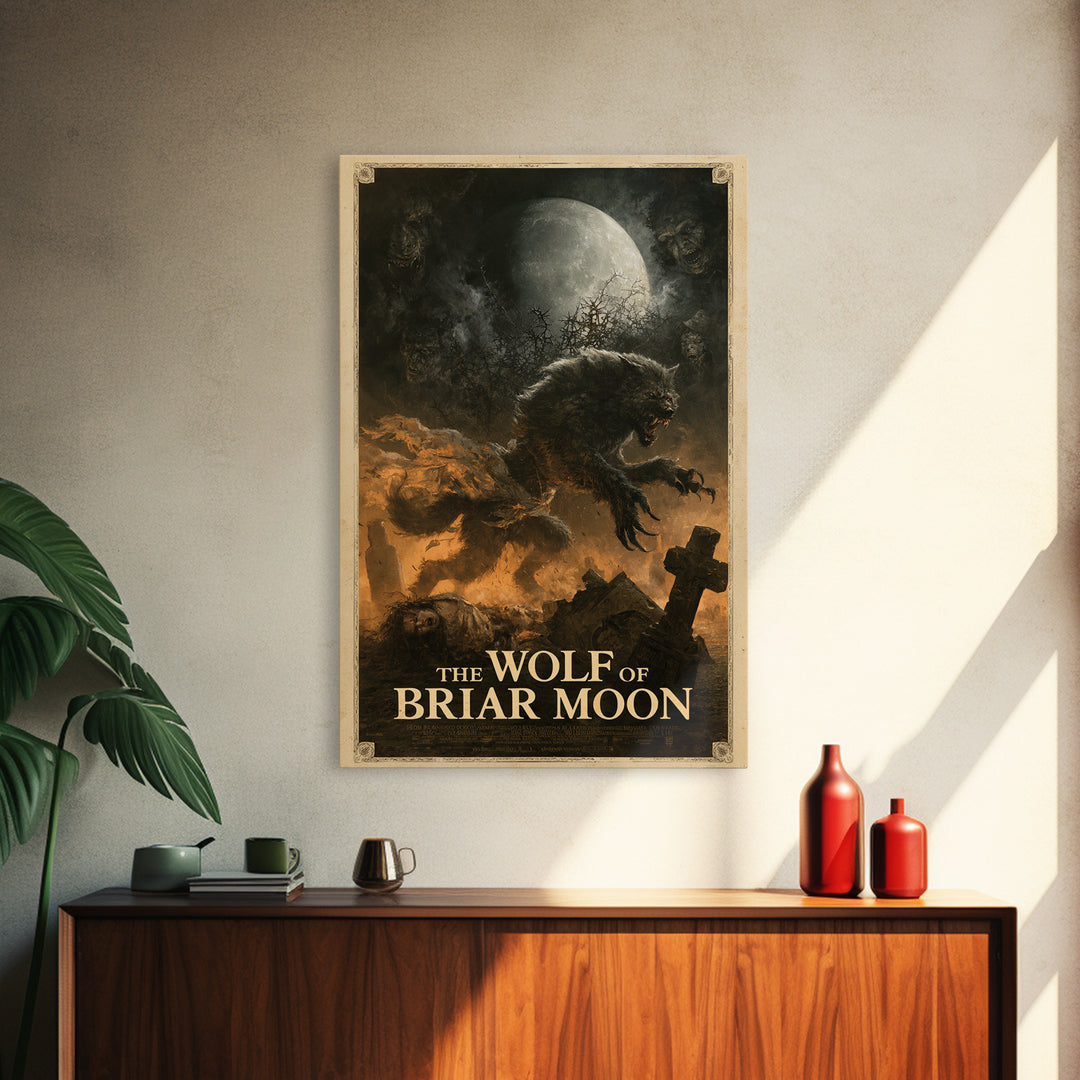 The Wolf Of Briar Moon, English Language Horror Movie Poster, Dark Romantic Horror Art, Cult Horror Poster, Canvas Print