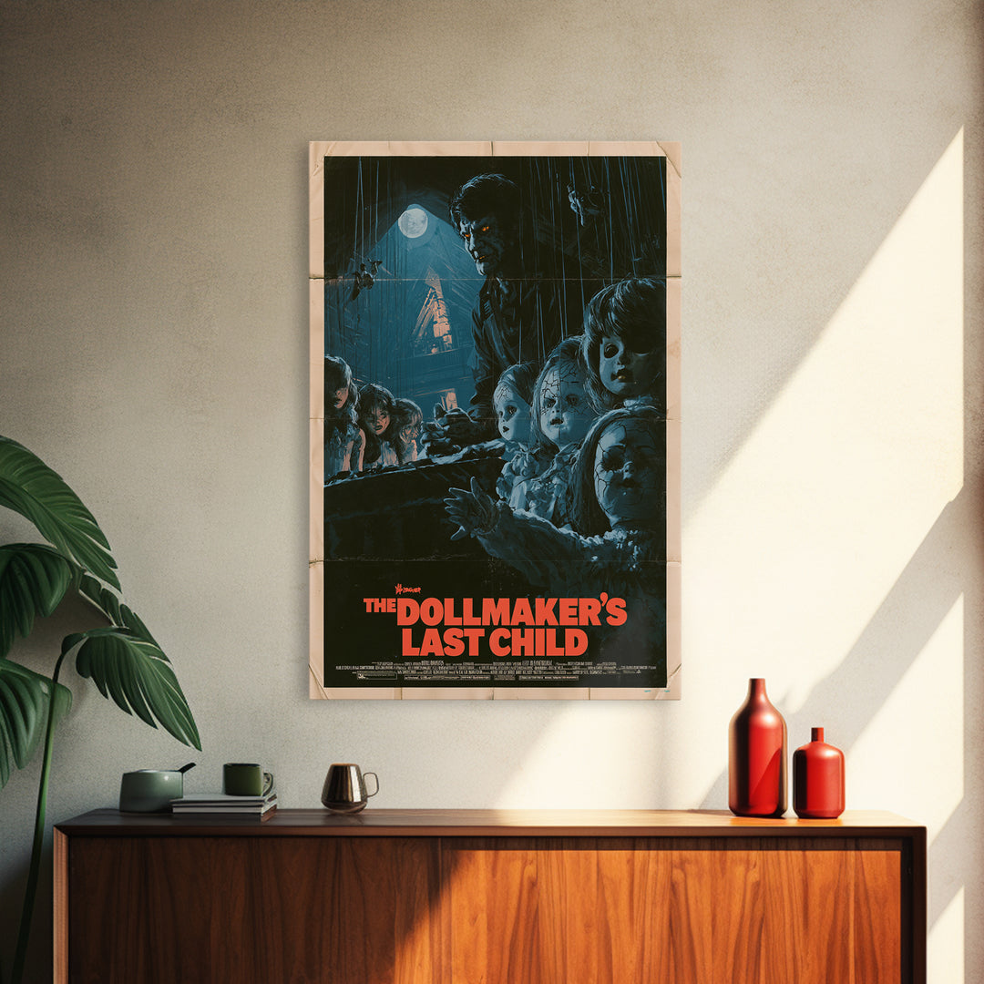 The Dollmaker'S Last Child, English Language Horror Movie Poster, 1970s Horror Art, Classic Monster Poster, Framed Canvas Print