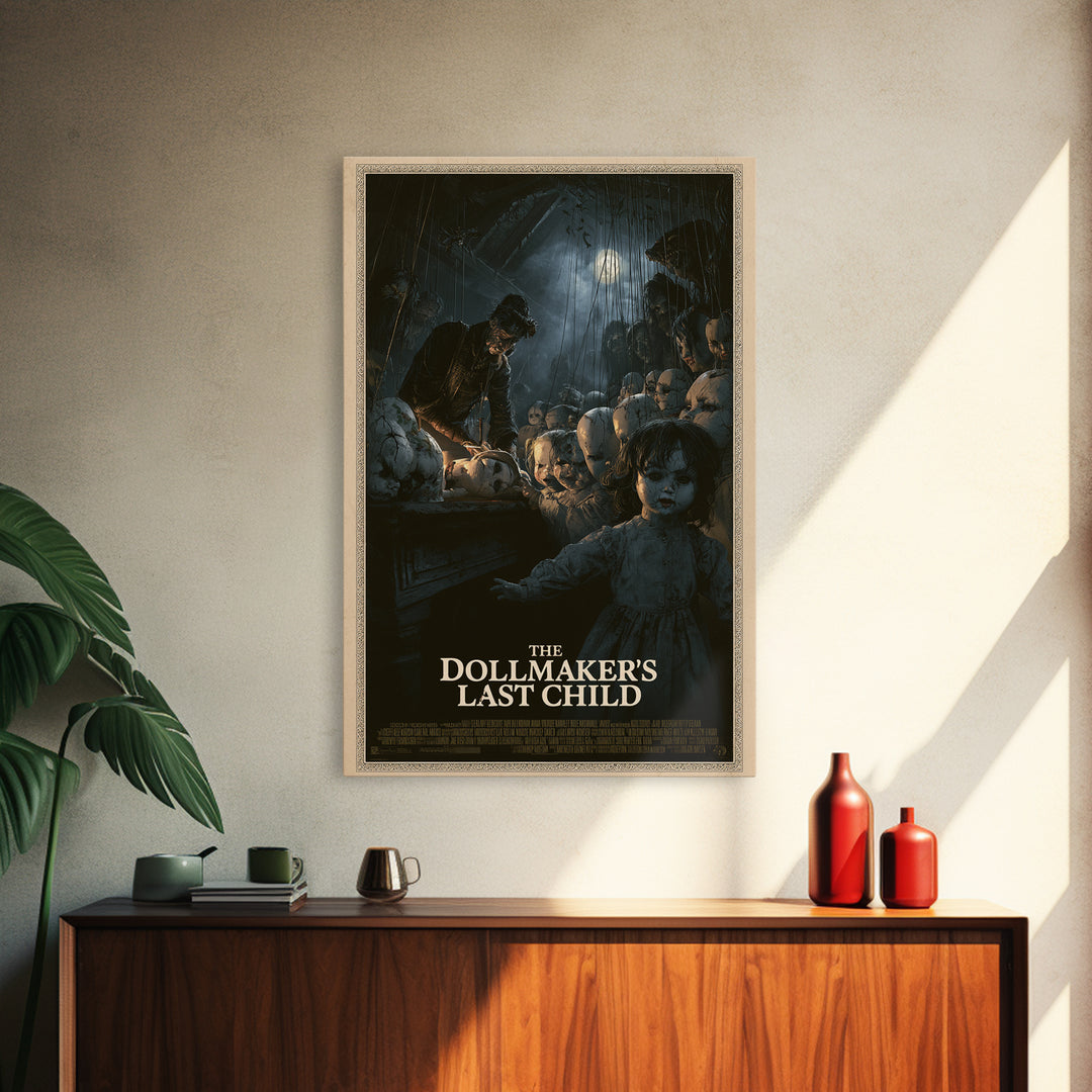 The Dollmaker'S Last Child, English Language Horror Movie Poster, Dark Romantic Horror Art, Retro Horror Movie Art, Canvas Print