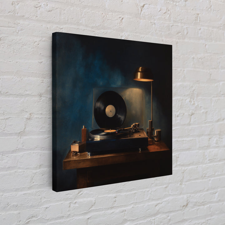 Vinyl Record and Turntable Still Life Canvas Print, Music Studio Art, Modern Wall Art, Studio Decor, Abstract Art, Rhythm, MSA-1x1-3