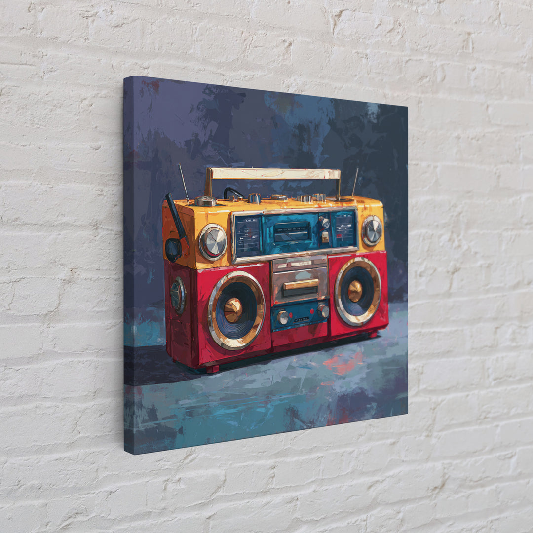 Hip Hop Boombox Framed Canvas Print, Music Studio Art, Gallery Decor, Studio Decor, Fine Art, Rhythm, Contemporary Art, MSA-1x1-41