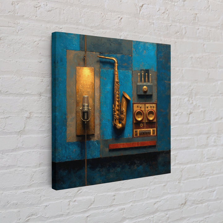 Soundproof Foam Pattern Transformed into Art Canvas Print, Music Studio Art, Commission Painting, Studio Decor, Rhythm, MSA-1x1-43