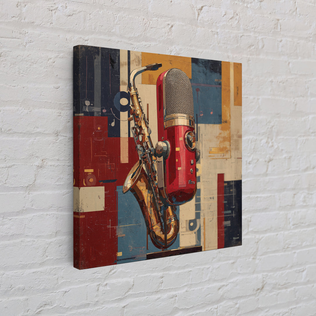 Abstract Rhythm Lines Like Painted Music Framed Canvas Print, Music Studio Art, Wall Art Printable, Studio Decor, Rhythm, MSA-1x1-47