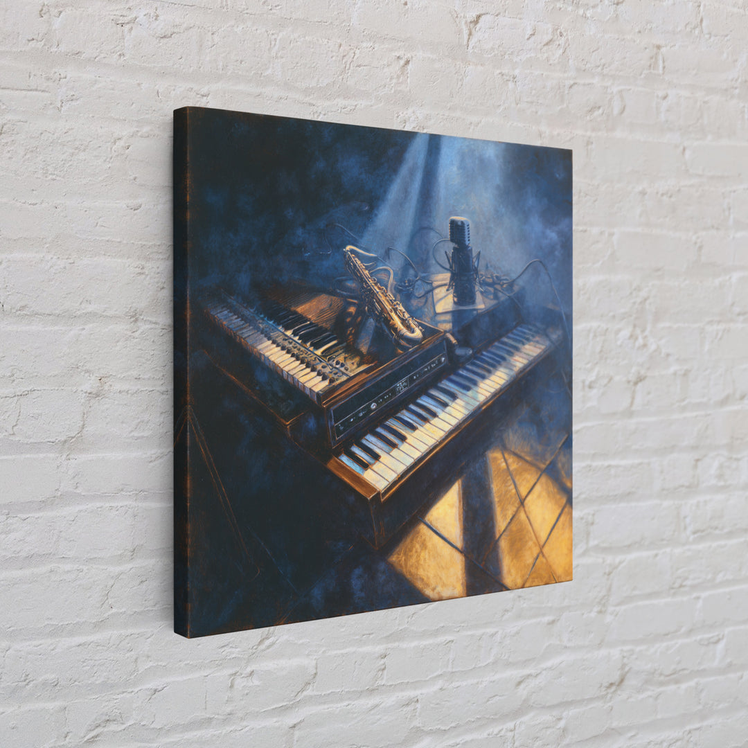 Piano Keys with Hands in Cinematic Shadow Framed Canvas Print, Music Studio Art, Fine Art Print, Studio Decor, Fine Art, Rhythm, MSA-1x1-53