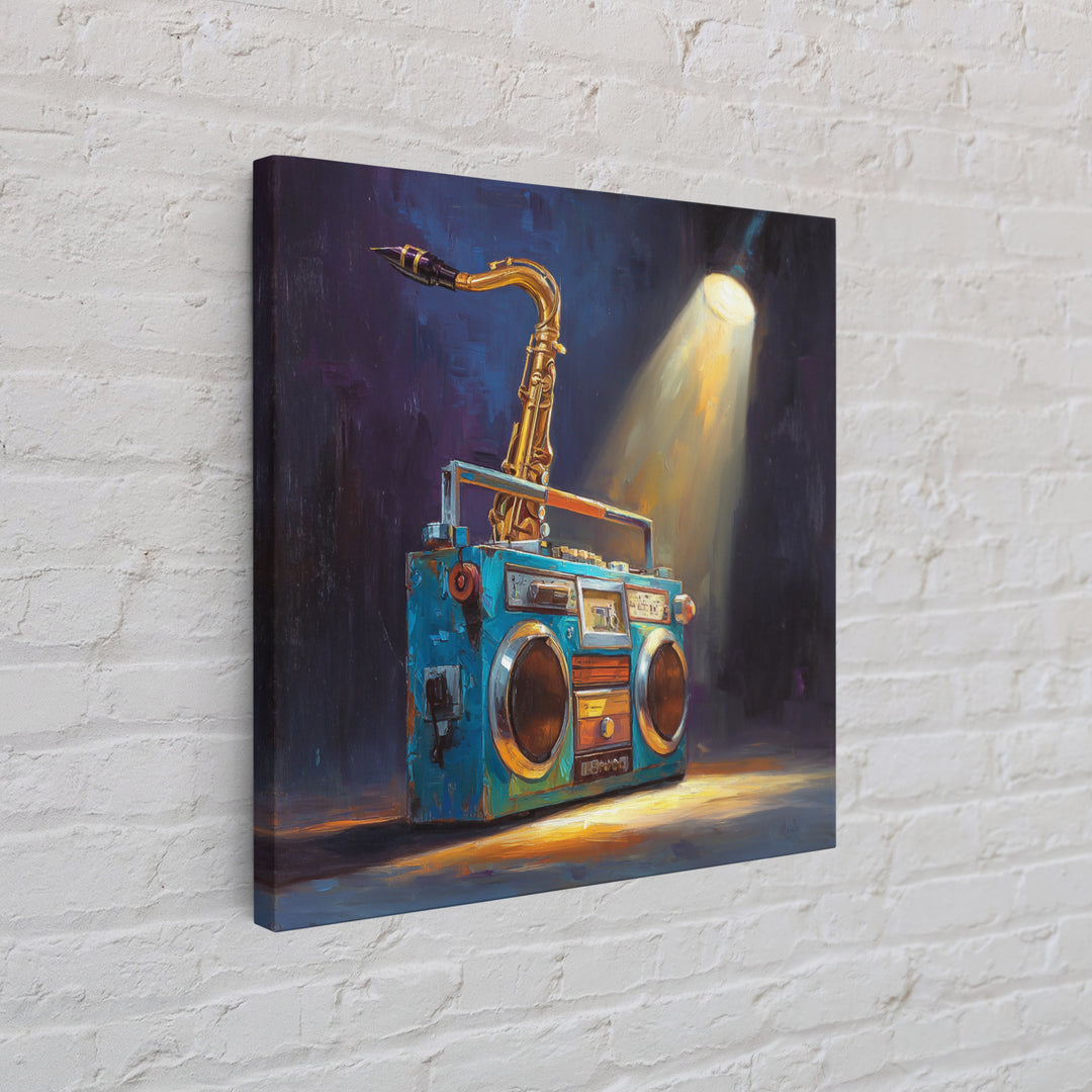 Hip Hop Boombox Framed Canvas Print, Music Studio Art, Gallery Decor, Studio Decor, Fine Art, Rhythm, Contemporary Art, MSA-1x1-65