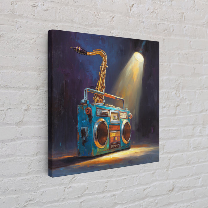 Hip Hop Boombox Framed Canvas Print, Music Studio Art, Gallery Decor, Studio Decor, Fine Art, Rhythm, Contemporary Art, MSA-1x1-65