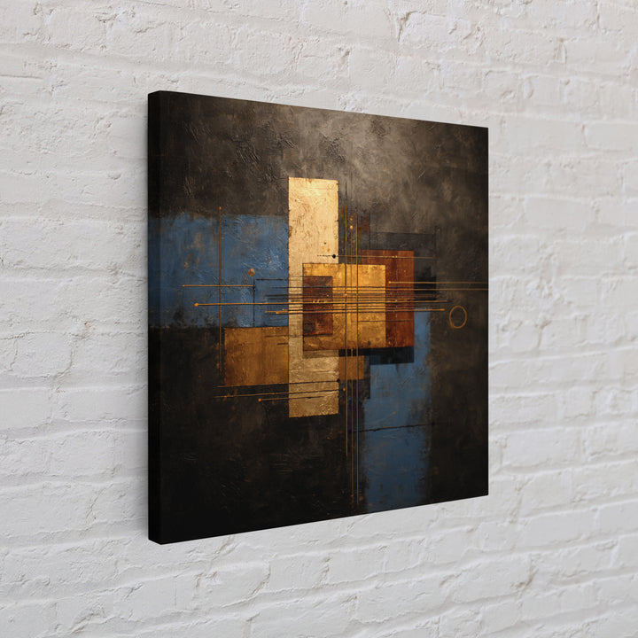 Abstract Rhythm Lines Like Painted Music Framed Canvas Print, Music Studio Art, Teen Room Decor, Studio Decor, Abstract Art, MSA-1x1-71