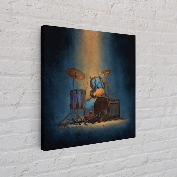 Drum Kit Silhouette Framed Canvas Print, Music Studio Art, Gallery Decor, Studio Decor, Fine Art, Rhythm, Contemporary Art, MSA-1x1-78