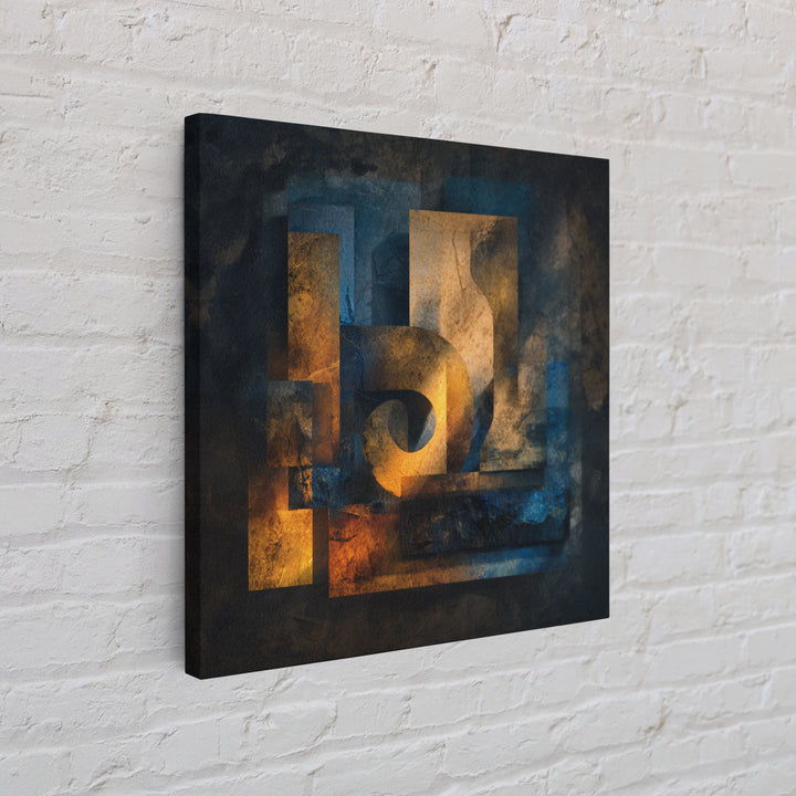 Musical Notes as Abstract Floating Shapes Without Framed Canvas Print, Music Studio Art, Teen Room Decor, Studio Decor, Rhythm, MSA-1x1-84