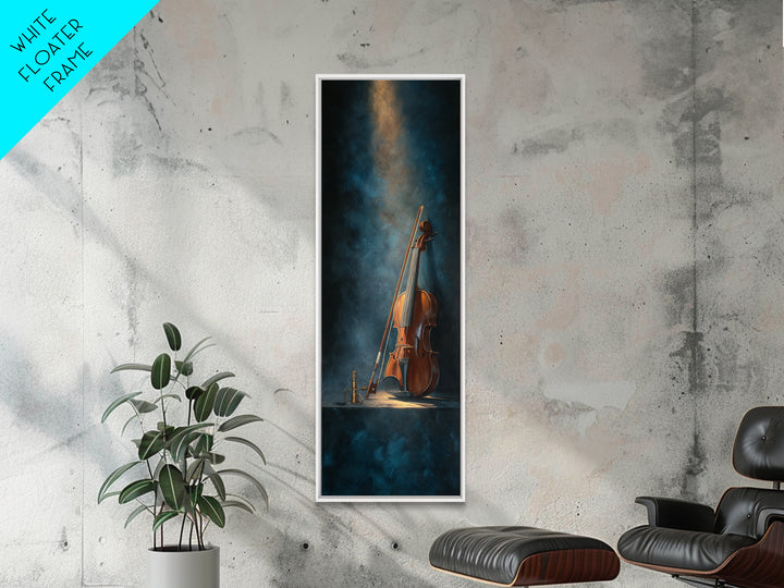 Violin and Bow Canvas Print, Music Studio Art, Room Decor, Studio Decor, Fine Art, Rhythm, Printable Art, Custom Painting, MSA-1x3-28