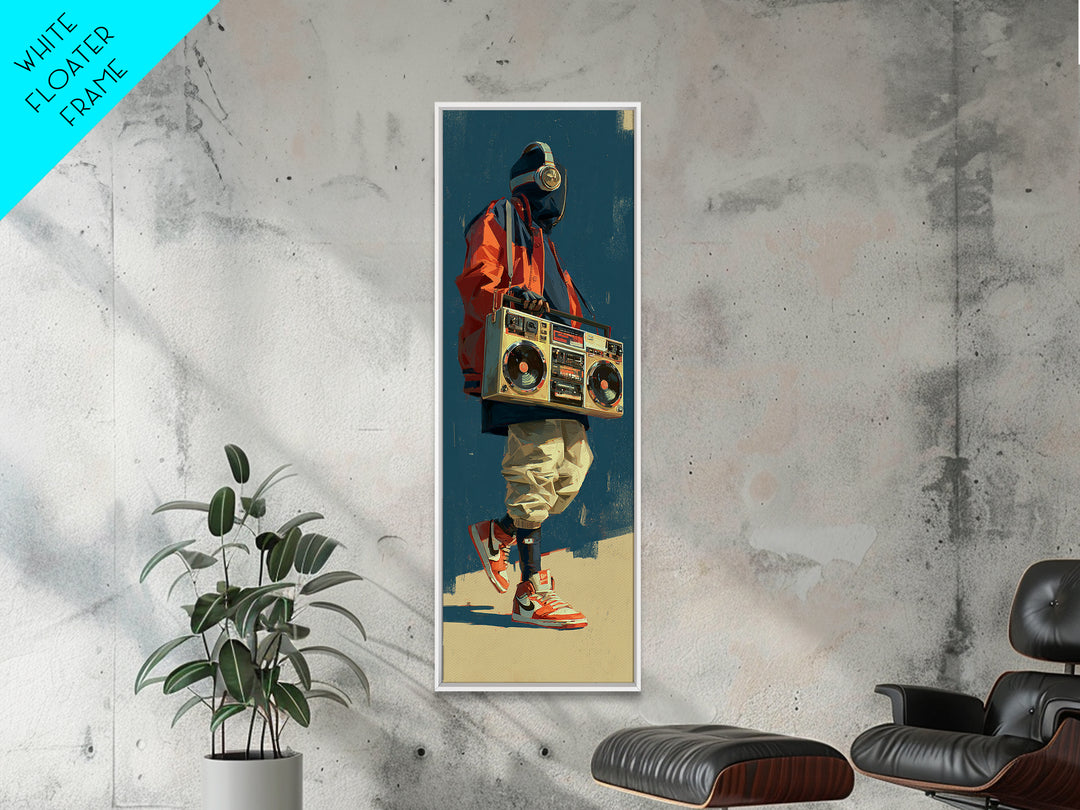Hip Hop Boombox Framed Canvas Print, Music Studio Art, Modern Decor, Studio Decor, Fine Art, Rhythm, Home Decor, Wall Decor, MSA-1x3-29