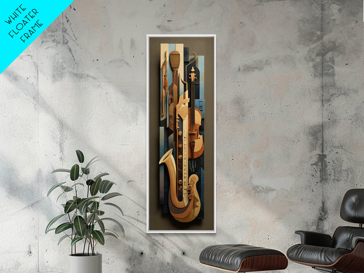 Soundproof Foam Pattern Transformed into Art Framed Canvas Print, Music Studio Art, Metal Wall Art, Studio Decor, MSA-1x3-31