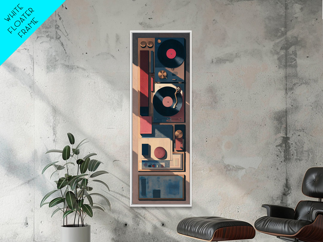 Vinyl Record and Turntable Still Life Canvas Print, Music Studio Art, Digital Wall Art, Studio Decor, Fine Art, Rhythm, MSA-1x3-39