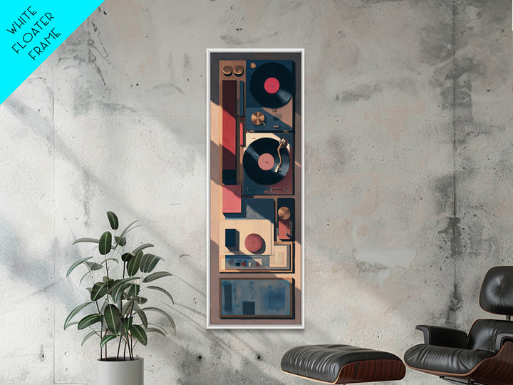 Vinyl Record and Turntable Still Life Canvas Print, Music Studio Art, Digital Wall Art, Studio Decor, Fine Art, Rhythm, MSA-1x3-39