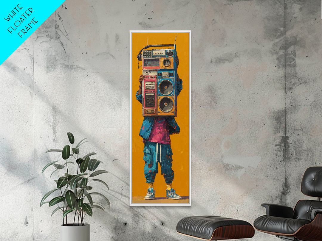 Hip Hop Boombox Canvas Print, Music Studio Art, Music Gift, Studio Decor, Fine Art, Rhythm, Room Decor, Textured Painting, MSA-1x3-5