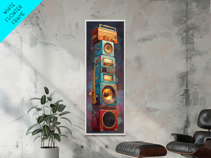 Hip Hop Boombox Framed Canvas Print, Music Studio Art, Modern Decor, Studio Decor, Fine Art, Rhythm, Home Decor, Wall Decor, MSA-1x3-53