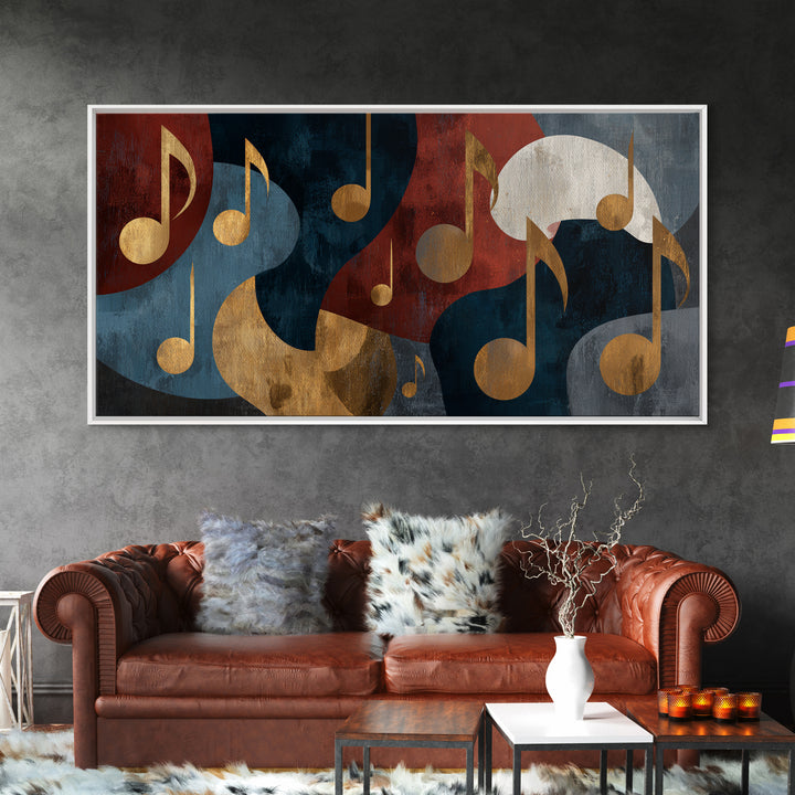 Musical Notes as Abstract Floating Shapes Without Canvas Print, Music Studio Art, Studio Decor, Abstract Art, Rhythm, MSA-2x1-32