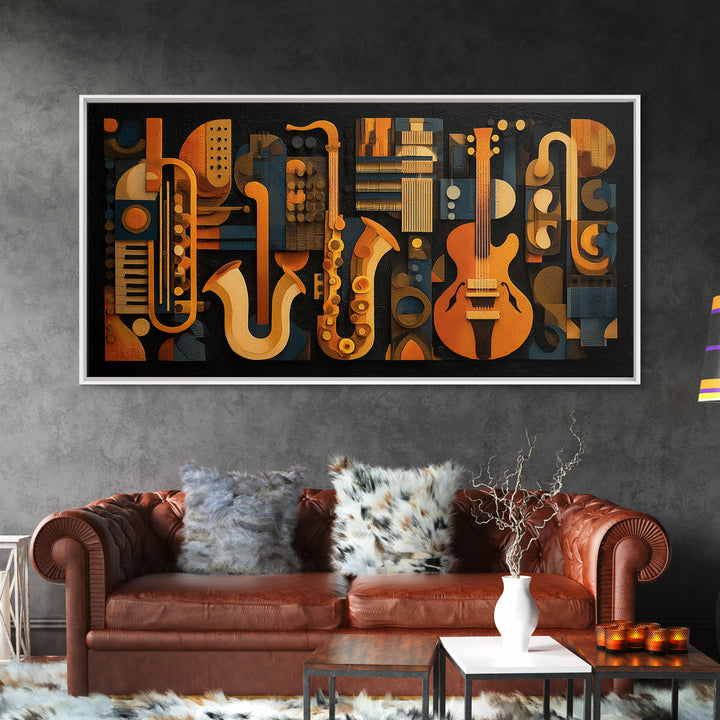 Soundproof Foam Pattern Transformed into Art Canvas Print, Music Studio Art, Studio Decor, Oil Painting, Rhythm, MSA-2x1-39
