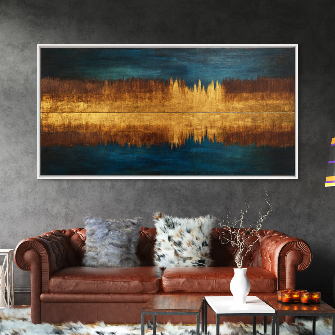 Abstract Sound Wave Framed Canvas Print, Music Studio Art, Custom Painting, Studio Decor, Abstract Art, Rhythm, Man Cave Decor, MSA-2x1-72