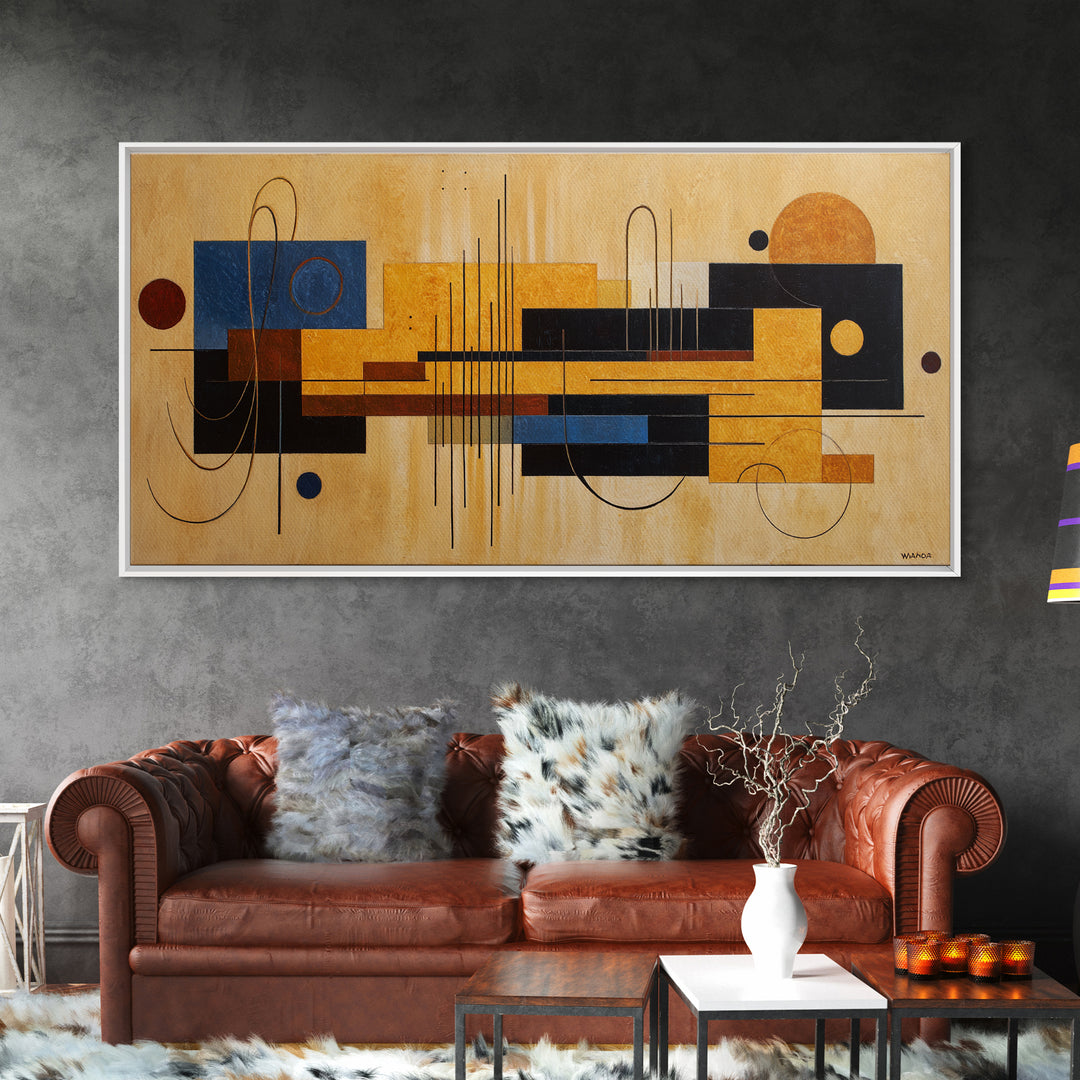 Album Cover Abstract Grid Framed Canvas Print, Music Studio Art, Home Decor, Studio Decor, Abstract Art, Rhythm, Music Wall Art, MSA-2x1-86