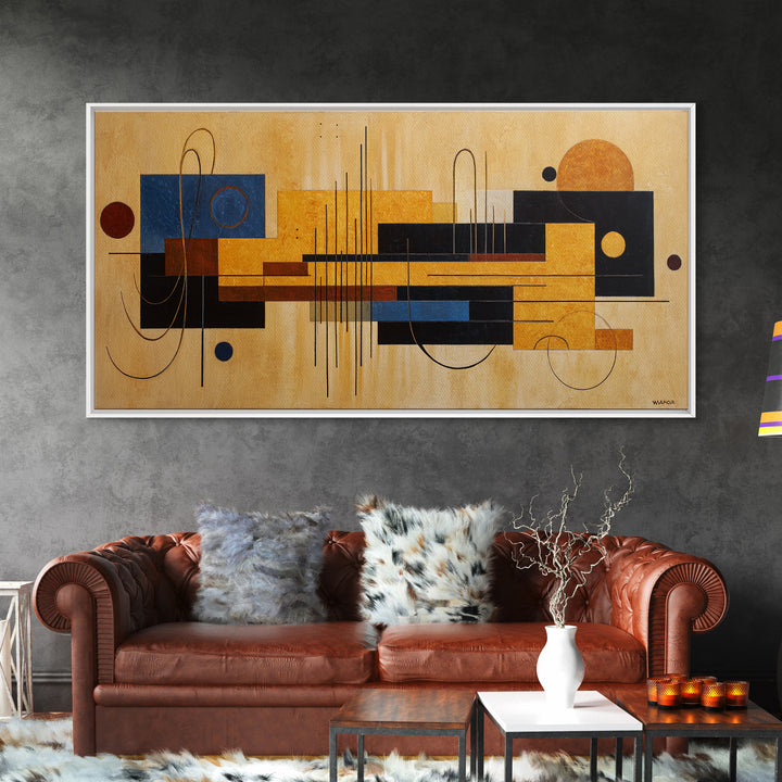 Album Cover Abstract Grid Framed Canvas Print, Music Studio Art, Home Decor, Studio Decor, Abstract Art, Rhythm, Music Wall Art, MSA-2x1-86