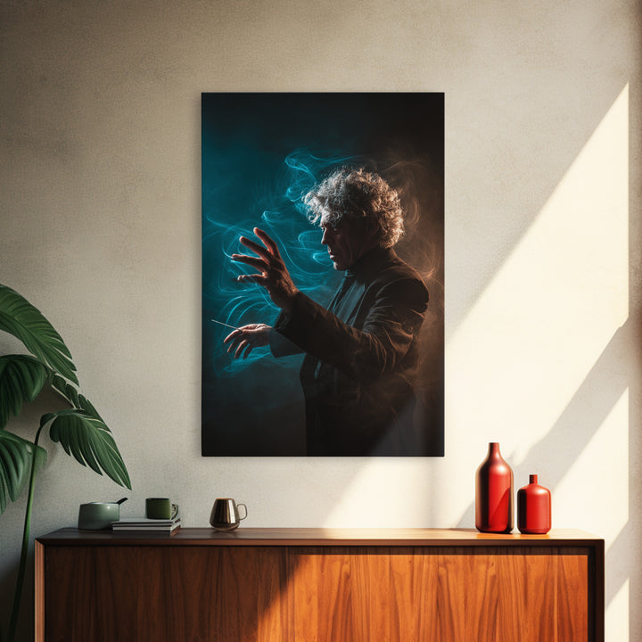 Orchestra Conductor Hands Framed Canvas Print, Music Studio Art, Art Print, Studio Decor, Fine Art, Rhythm, Digital Wall Art, MSA-2x3-100