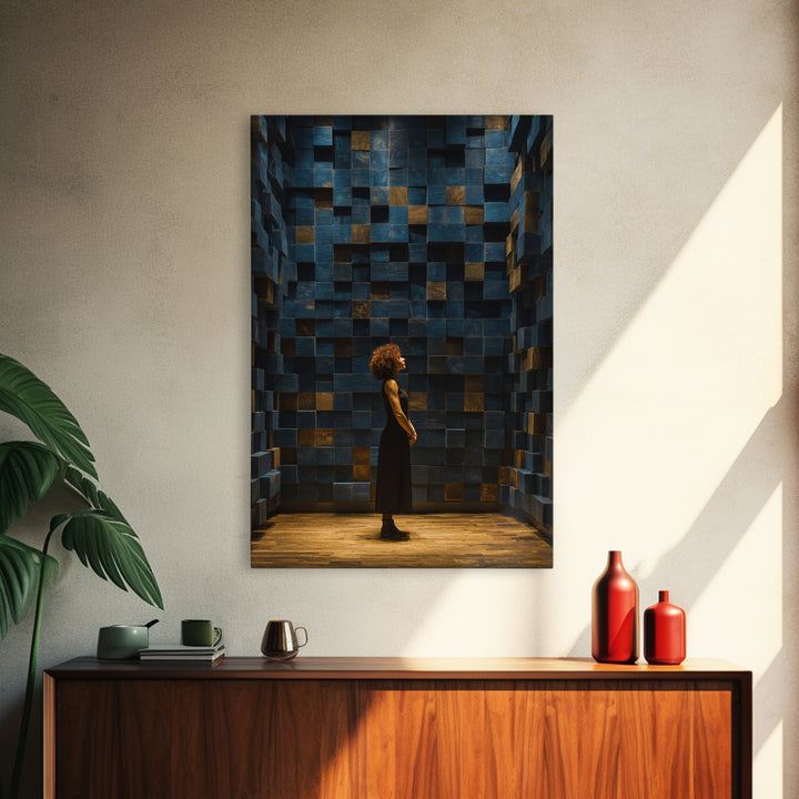 Soundproof Foam Pattern Transformed into Art Framed Canvas Print, Music Studio Art, Music Lover Gift, Studio Decor, Rhythm, MSA-2x3-3