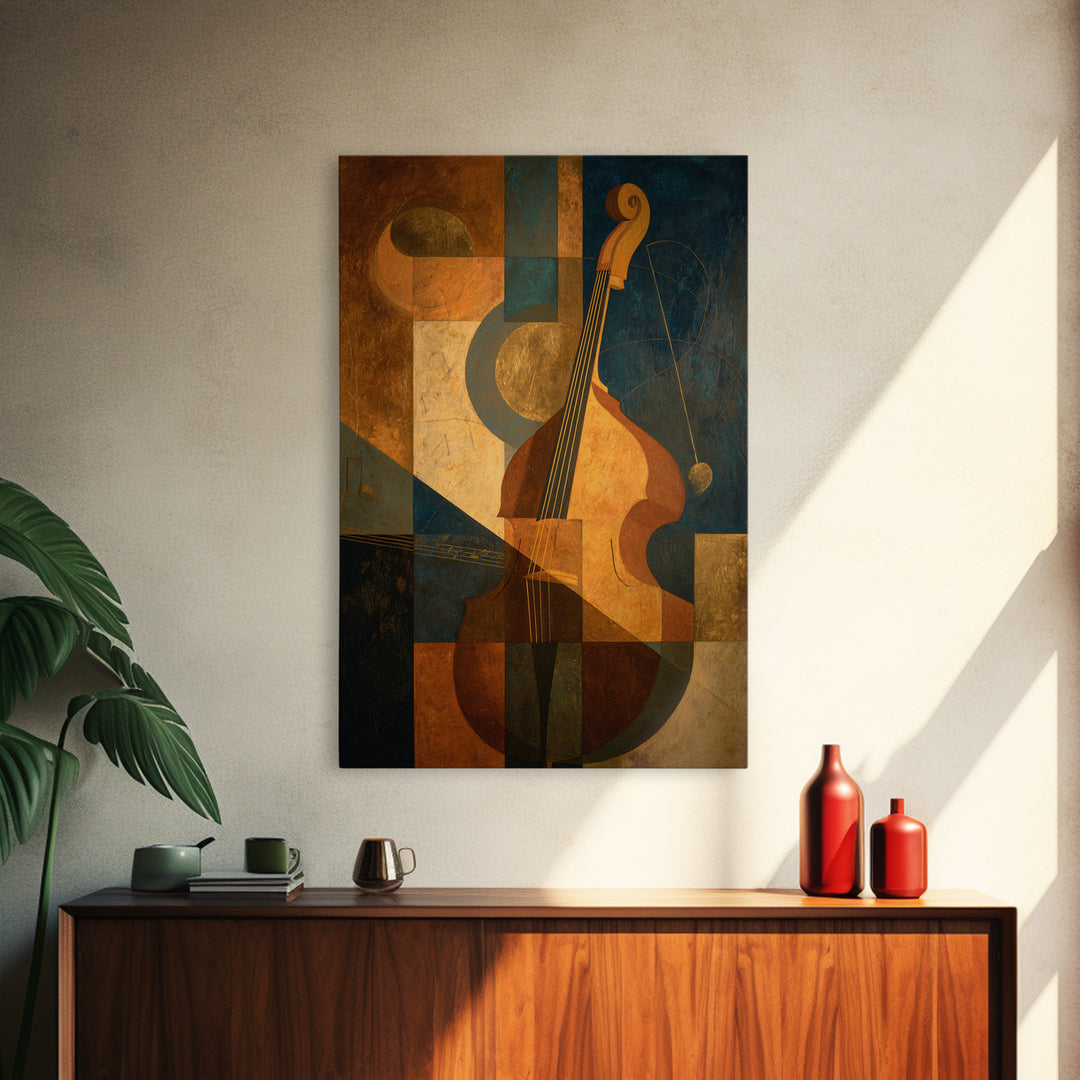 Musical Notes as Abstract Floating Shapes Without Framed Canvas Print, Music Studio Art, Printable Art, Studio Decor, Rhythm, MSA-2x3-68