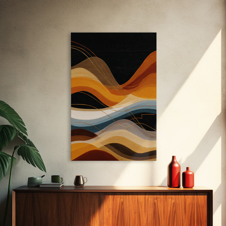 Abstract Sound Wave Framed Canvas Print, Music Studio Art, Travel Wall Art, Studio Decor, Abstract Art, Rhythm, Boho Decor, MSA-2x3-84