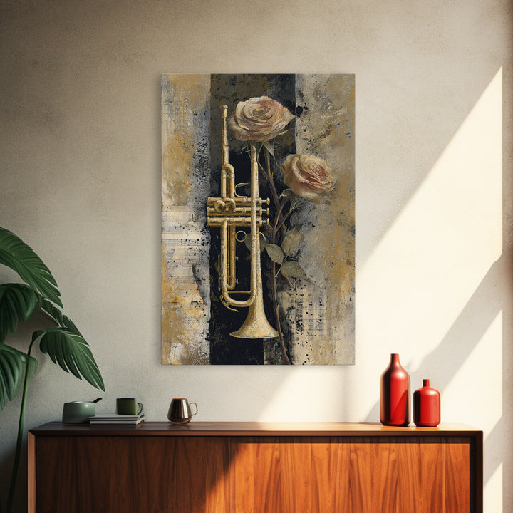 Headphones Around a Glowing Record Canvas Print, Music Studio Art, Painting from Photo, Studio Decor, Fine Art, Rhythm, MSA-2x3-91