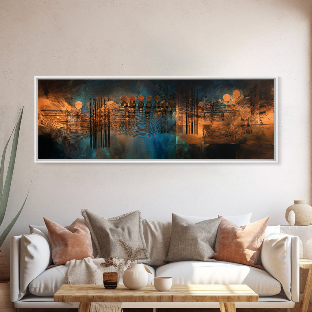 Album Cover Abstract Grid Canvas Print, Music Studio Art, Digital Wall Art, Studio Decor, Fine Art, Rhythm, Commission Painting, MSA-3x1-34