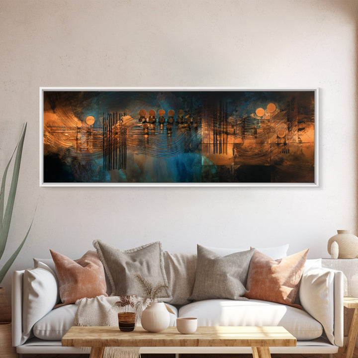 Album Cover Abstract Grid Canvas Print, Music Studio Art, Digital Wall Art, Studio Decor, Fine Art, Rhythm, Commission Painting, MSA-3x1-34