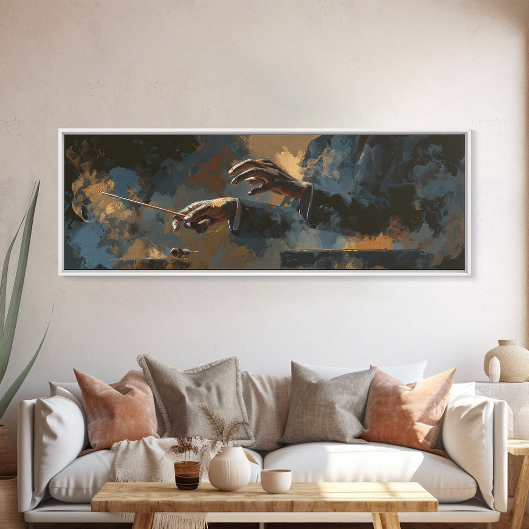 Orchestra Conductor Hands Canvas Print, Music Studio Art, Music Lover, Studio Decor, Fine Art, Rhythm, Minimalist Decor, MSA-3x1-36