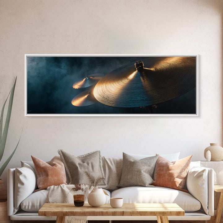 Gold Cymbal Closeup Canvas Print, Music Studio Art, Gallery Decor, Studio Decor, Fine Art, Rhythm, Contemporary Art, Wall Art, MSA-3x1-40