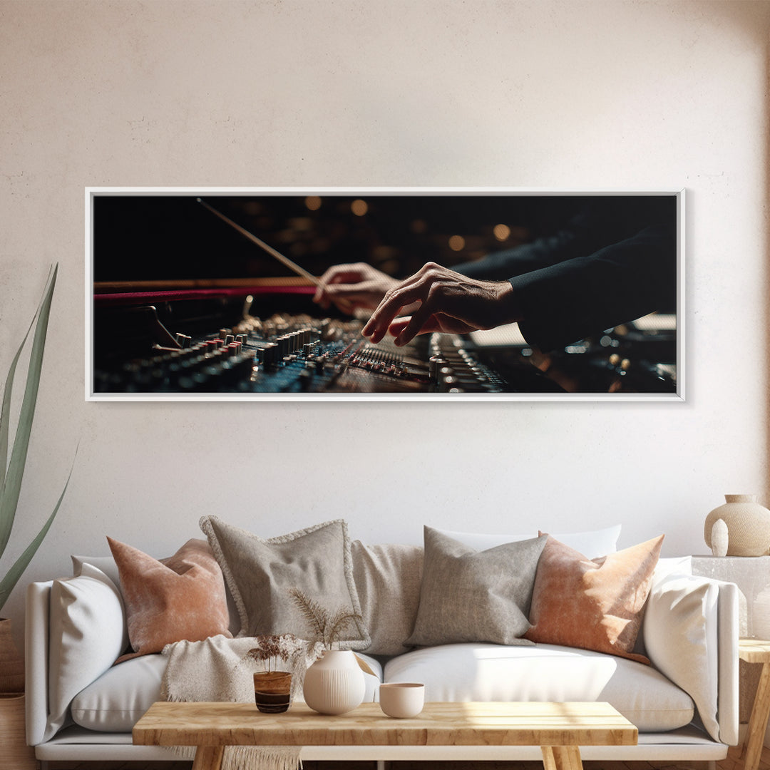 Orchestra Conductor Hands Framed Canvas Print, Music Studio Art, Boho Decor, Studio Decor, Fine Art, Rhythm, Printable Wall Art, MSA-3x1-60