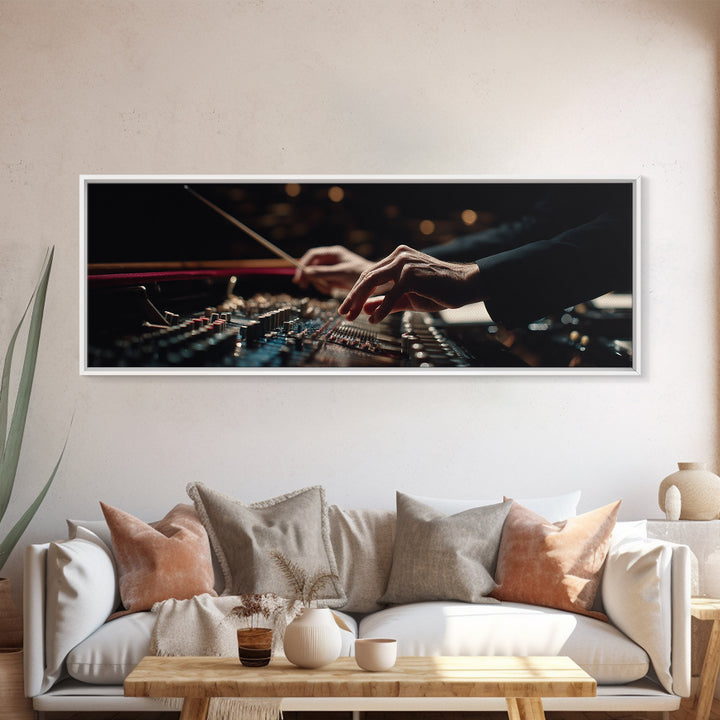 Orchestra Conductor Hands Framed Canvas Print, Music Studio Art, Boho Decor, Studio Decor, Fine Art, Rhythm, Printable Wall Art, MSA-3x1-60