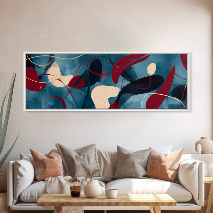 Abstract Rhythm Lines Like Painted Music Framed Canvas Print, Music Studio Art, Room Decor, Studio Decor, Abstract Art, Rhythm, MSA-3x1-63