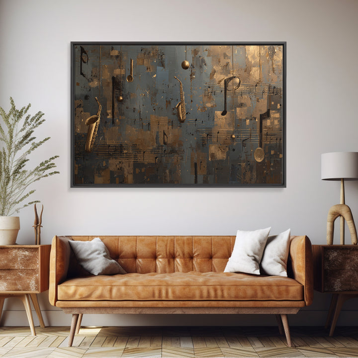 Musical Notes as Abstract Floating Shapes Without Canvas Print, Music Studio Art, Music Wall Art, Studio Decor, Abstract Art, MSA-3x2-16