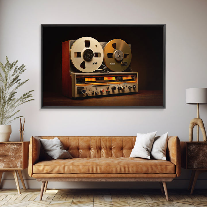 Recording Tape Reel Framed Canvas Print, Music Studio Art, Printable Art, Studio Decor, Rhythm, Music Art, Man Cave Decor, MSA-3x2-18