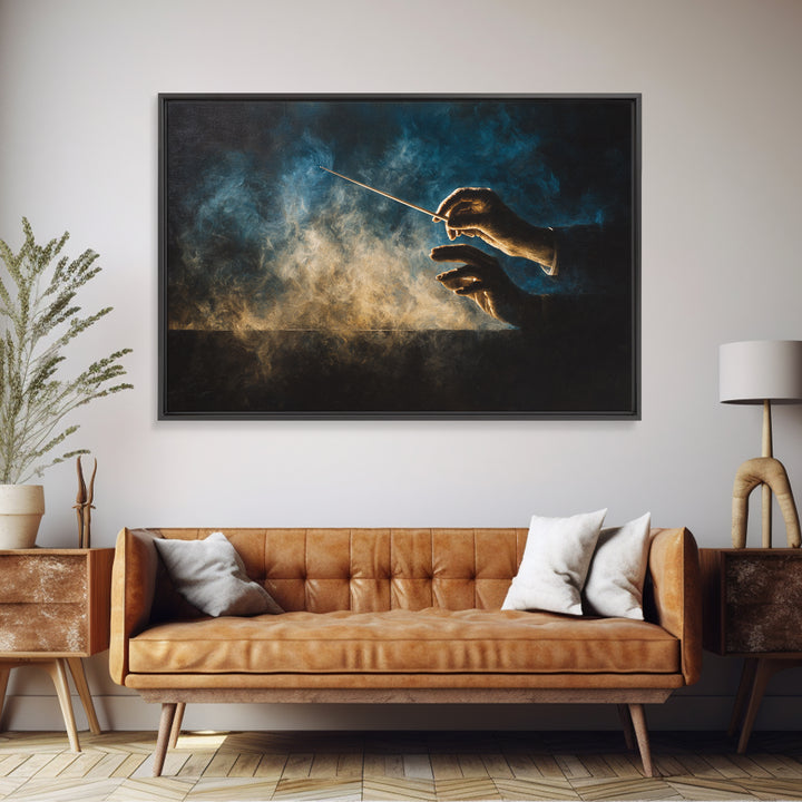 Orchestra Conductor Hands Framed Canvas Print, Music Studio Art, Digital Download Art, Studio Decor, Fine Art, Rhythm, MSA-3x2-24
